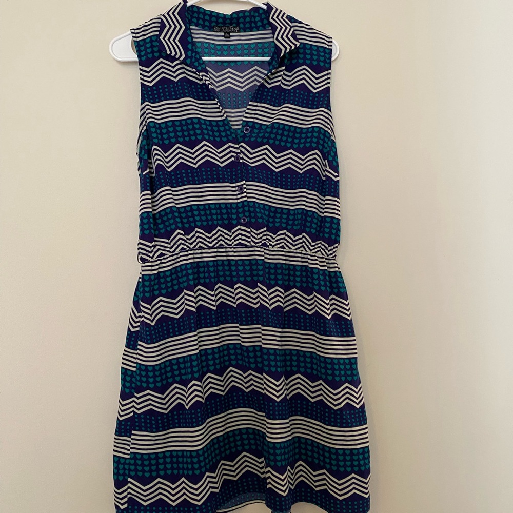 Patterned navy dress